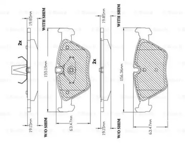 Комплект тормозных колодок BOSCH F 03B 150 112