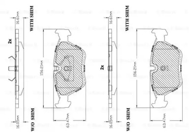 Комплект тормозных колодок BOSCH F 03B 150 227