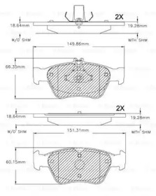 Комплект тормозных колодок BOSCH F 03B 150 271