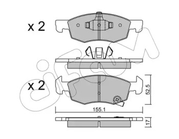 Комплект тормозных колодок CIFAM 822-1034-0