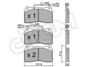 Комплект тормозных колодок CIFAM 822-288-4