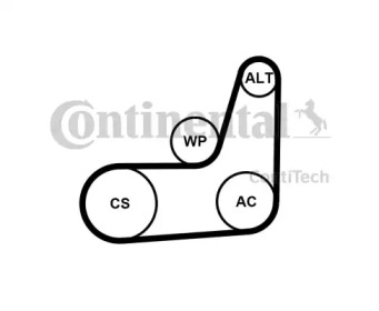 Ременный комплект CONTITECH 6PK1019 ELAST T2