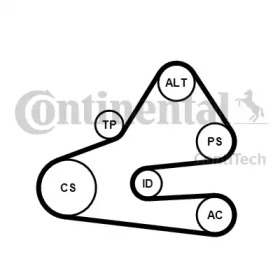 Ременный комплект CONTITECH 6PK1613K1