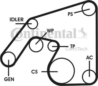 Ременный комплект CONTITECH 6PK2241D1