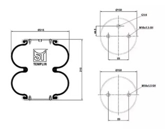 Баллон пневматической рессоры ST-TEMPLIN 04.060.6006.000