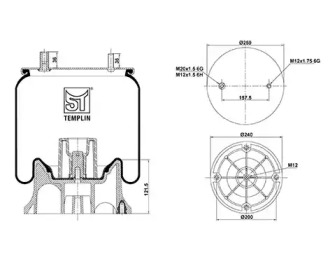 Баллон пневматической рессоры ST-TEMPLIN 04.060.6006.038