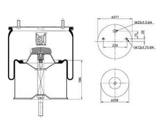 Баллон пневматической рессоры ST-TEMPLIN 04.060.6006.270
