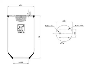 Баллон пневматической рессоры ST-TEMPLIN 04.060.6006.661