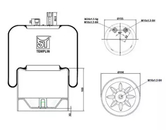 Баллон пневматической рессоры ST-TEMPLIN 04.060.6006.950