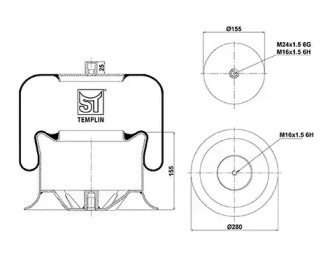 Баллон пневматической рессоры ST-TEMPLIN 04.060.6006.960
