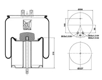 Баллон пневматической рессоры ST-TEMPLIN 04.060.6106.360