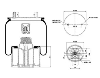 Баллон пневматической рессоры ST-TEMPLIN 04.060.6106.400