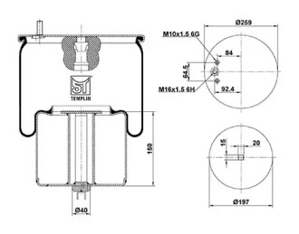 Баллон пневматической рессоры ST-TEMPLIN 04.060.6106.480