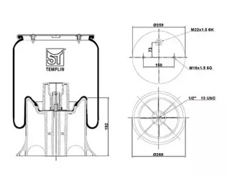 Баллон пневматической рессоры ST-TEMPLIN 04.060.6106.630