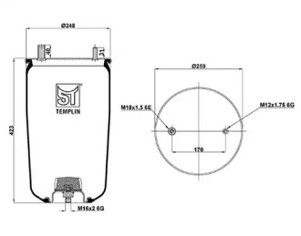 Баллон пневматической рессоры ST-TEMPLIN 04.060.6106.681