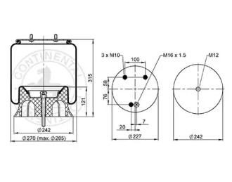 Баллон пневматической рессоры ST-TEMPLIN 04.010.6200.140