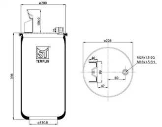 Баллон пневматической рессоры ST-TEMPLIN 04.060.6206.061