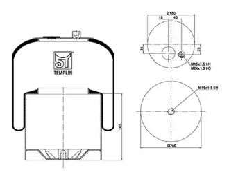 Баллон пневматической рессоры ST-TEMPLIN 04.060.6206.590