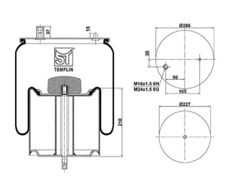 Баллон пневматической рессоры ST-TEMPLIN 04.060.6206.811
