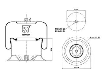 Баллон пневматической рессоры ST-TEMPLIN 04.060.6306.890