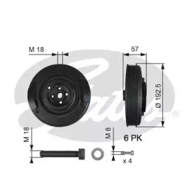 Ременный шкив GATES TVD1033A