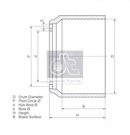 Тормозный барабан DT Spare Parts 2.40312