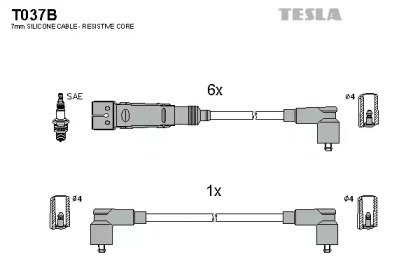 Комплект электропроводки TESLA T037B