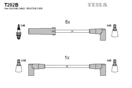 Комплект электропроводки TESLA T202B