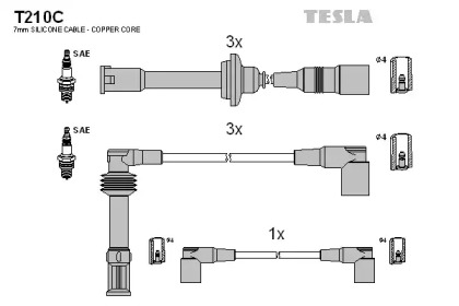 Комплект электропроводки TESLA T210C