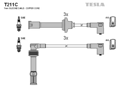 Комплект электропроводки TESLA T211C