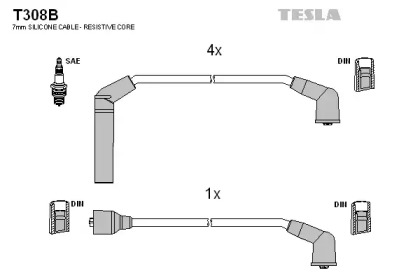 Комплект электропроводки TESLA T308B