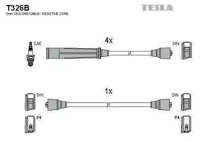 Комплект электропроводки TESLA T326B