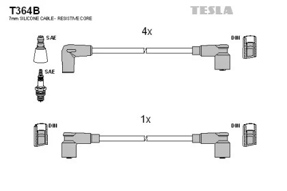 Комплект электропроводки TESLA T364B