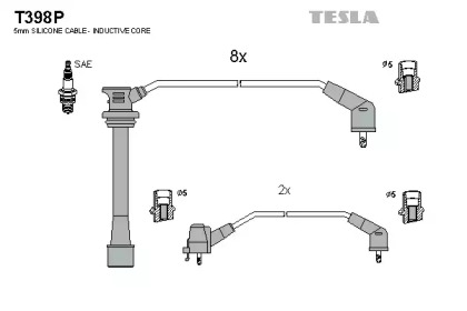 Комплект электропроводки TESLA T398P