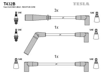 Комплект электропроводки TESLA T432B