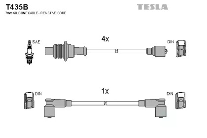 Комплект электропроводки TESLA T435B