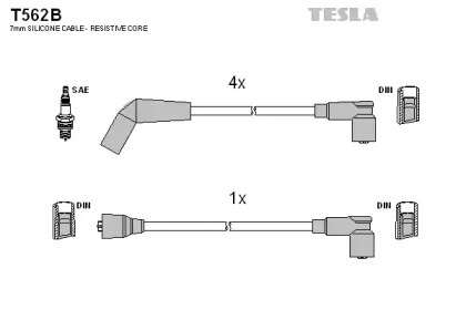 Комплект электропроводки TESLA T562B