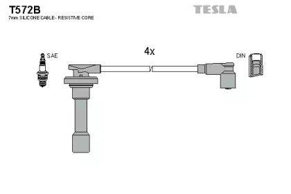 Комплект электропроводки TESLA T572B