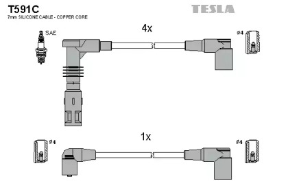 Комплект электропроводки TESLA T591C