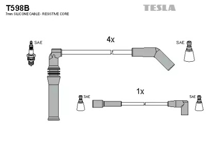 Комплект электропроводки TESLA T598B