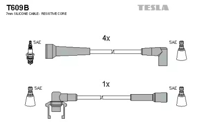 Комплект электропроводки TESLA T609B