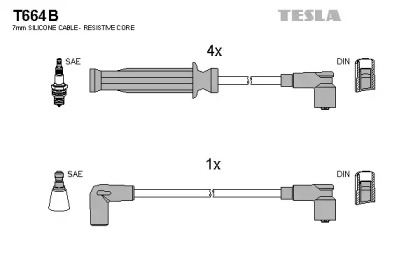 Комплект электропроводки TESLA T664B