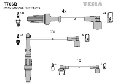 Комплект электропроводки TESLA T706B