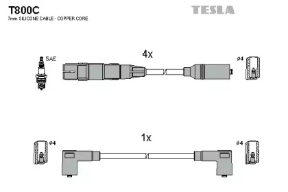 Комплект электропроводки TESLA T800C