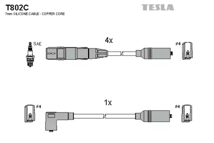 Комплект электропроводки TESLA T802C