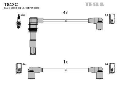 Комплект электропроводки TESLA T842C