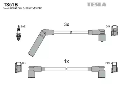 Комплект электропроводки TESLA T851B