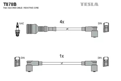 Комплект электропроводки TESLA T878B