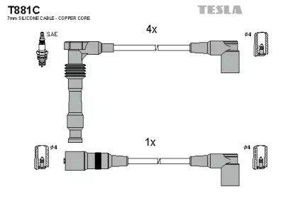 Комплект электропроводки TESLA T881C