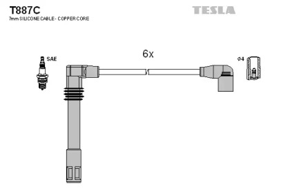 Комплект электропроводки TESLA T887C